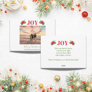 Simple Modern Christmas Holiday Joy Family Photo