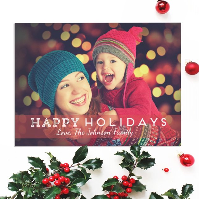 Simple Modern Christmas Holiday Photo Postcard (Creator Uploaded)