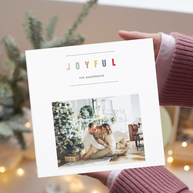Simple Modern Christmas Photo | Joyful Holiday (Creator Uploaded)