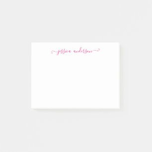 Simple Modern Classic Elegant Black Magenta Pink Post-it Notes