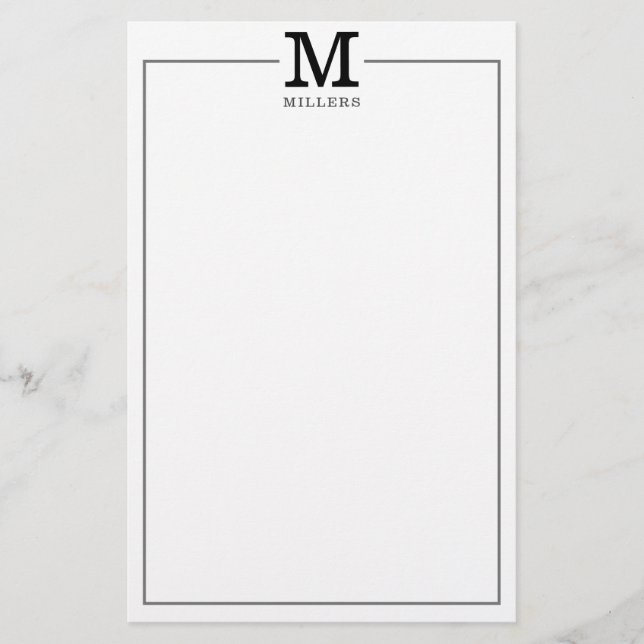 Simple Modern Classic Family Name Monogram  (Front)