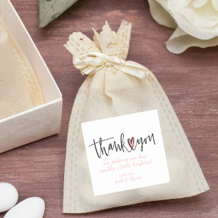 Simple Modern Classic Thank You Typography Square Sticker