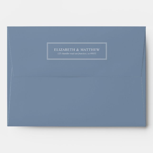 Simple Modern Classic Wedding Return Address Envelope (Back (Top Flap))