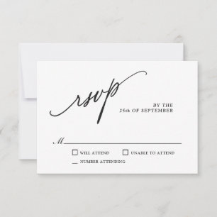 Simple Modern Classic Wedding RSVP Card