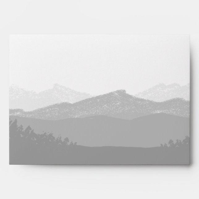 Simple Modern Classy Mountain Wedding Envelope (Front)