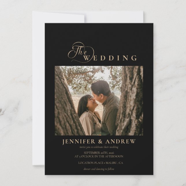 Simple Modern Classy | Photo Wedding Invitation (Front)