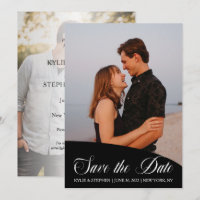 Simple Modern Classy Script Two Photo Wedding Save