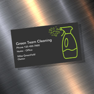 Simple Modern Cleaning Services Magnetic Business Card