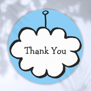 Simple Modern Cloud on a String Thank You Classic Round Sticker