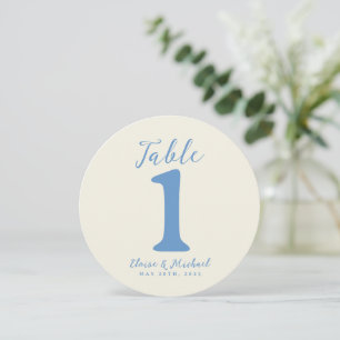 Simple Modern Coastal Wedding Reception Table Card