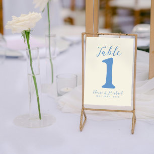Simple Modern Coastal Wedding Reception Table Number