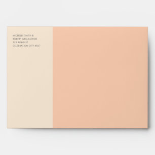 Simple Modern Colour Block Apricot Cream Wedding Envelope