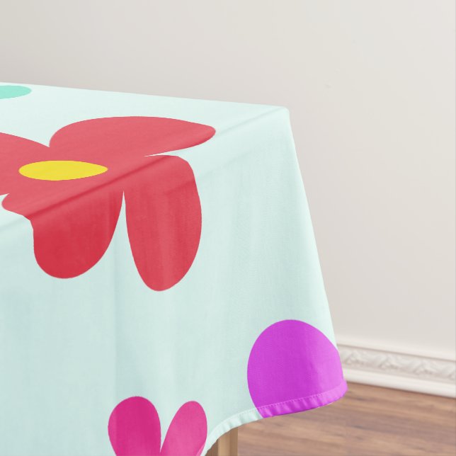 Simple Modern Colourful daisy flowers birthday par Tablecloth (In Situ)