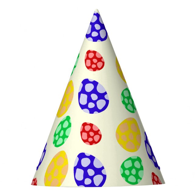 Simple Modern colourful dino egg birthday party Hat (Front)
