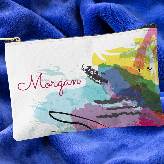 Simple Modern Colourful Pink Abstract Art Accessory Pouch (Creator Uploaded)