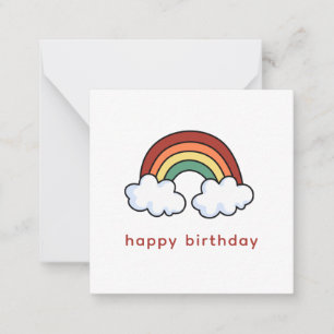 Simple Modern Colourful Rainbow Happy Birthday Card