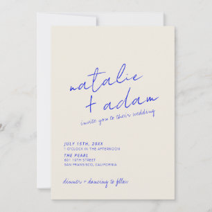 Simple Modern Colourful Retro Fun Whimsical Weddin Invitation