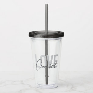 Simple, modern, cool design Love Connecticut Acrylic Tumbler