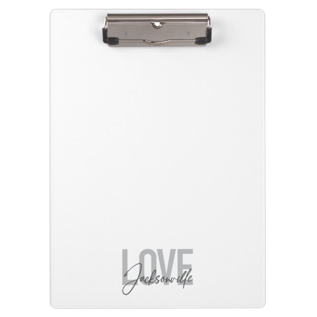 Simple, modern, cool design Love Jacksonville Clipboard (Front)