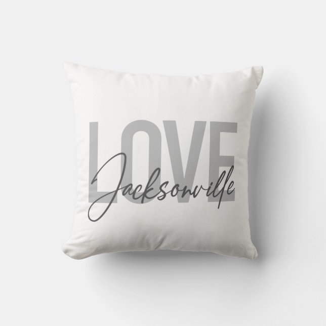 Simple, modern, cool design Love Jacksonville Cushion (Front)