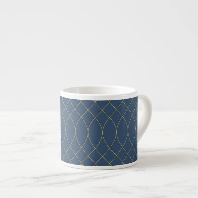 Simple, modern, cool, trendy curvy, wavy lines espresso cup (Front Right)