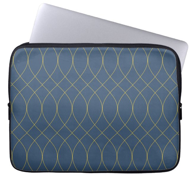 Simple, modern, cool, trendy curvy, wavy lines laptop sleeve (Front)