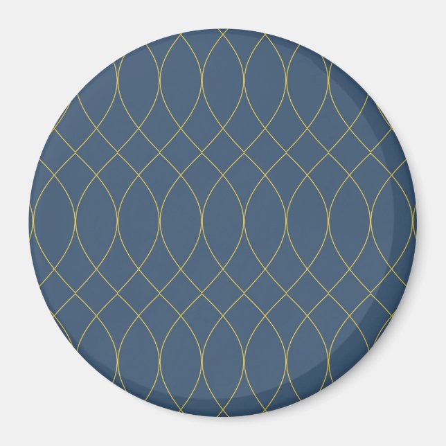 Simple, modern, cool, trendy curvy, wavy lines magnet (Front)