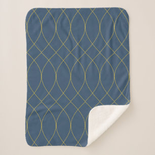 Simple, modern, cool, trendy curvy, wavy lines sherpa blanket