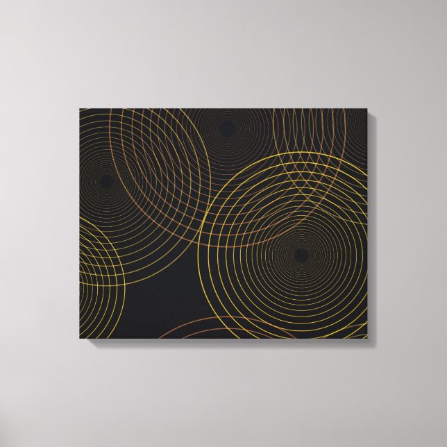 Simple, modern, cool, trendy thin line circles canvas print (Front)