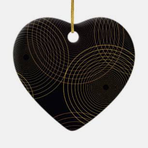Simple, modern, cool, trendy thin line circles ceramic tree decoration