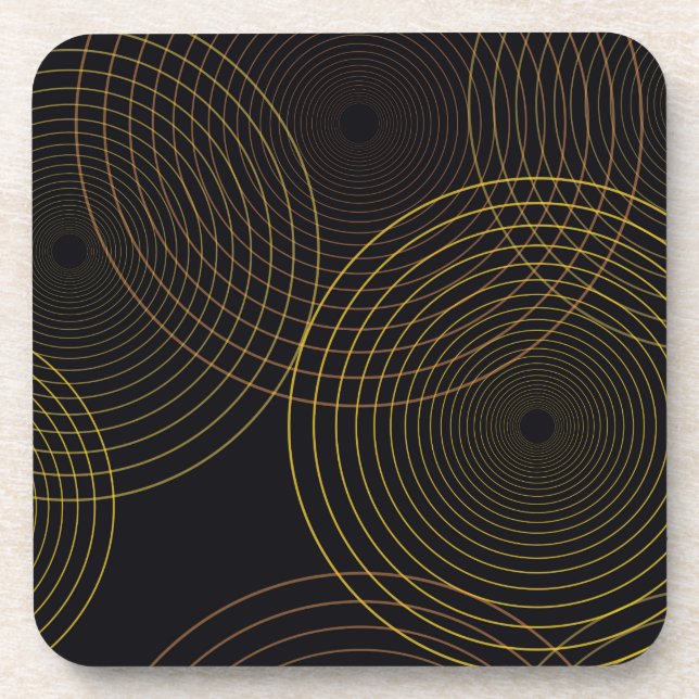 Simple, modern, cool, trendy thin line circles coaster (Front)
