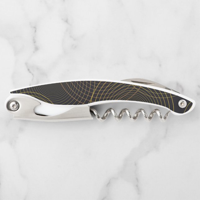 Simple, modern, cool, trendy thin line circles corkscrew (Front)