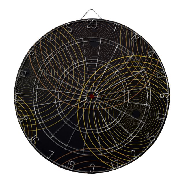 Simple, modern, cool, trendy thin line circles dartboard (Front)