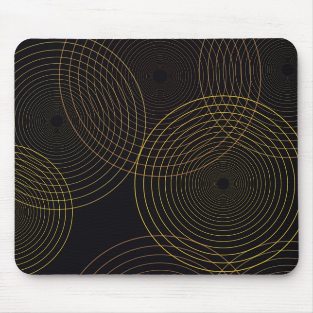 Simple, modern, cool, trendy thin line circles mouse pad (Front)