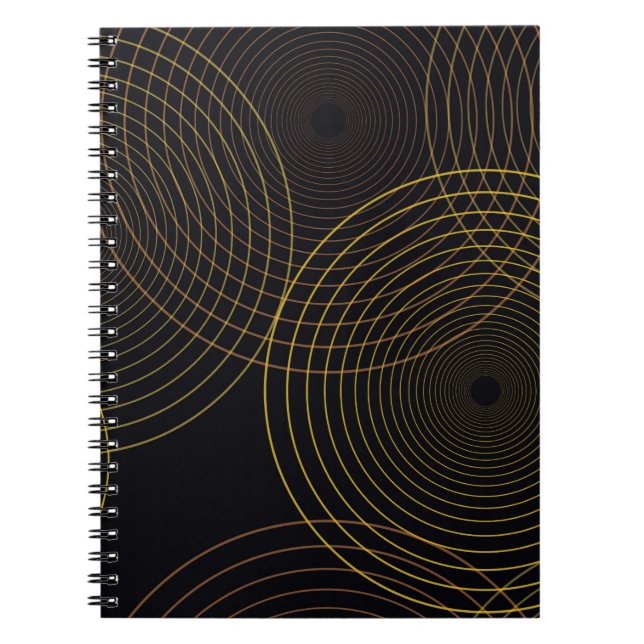Simple, modern, cool, trendy thin line circles notebook (Front)