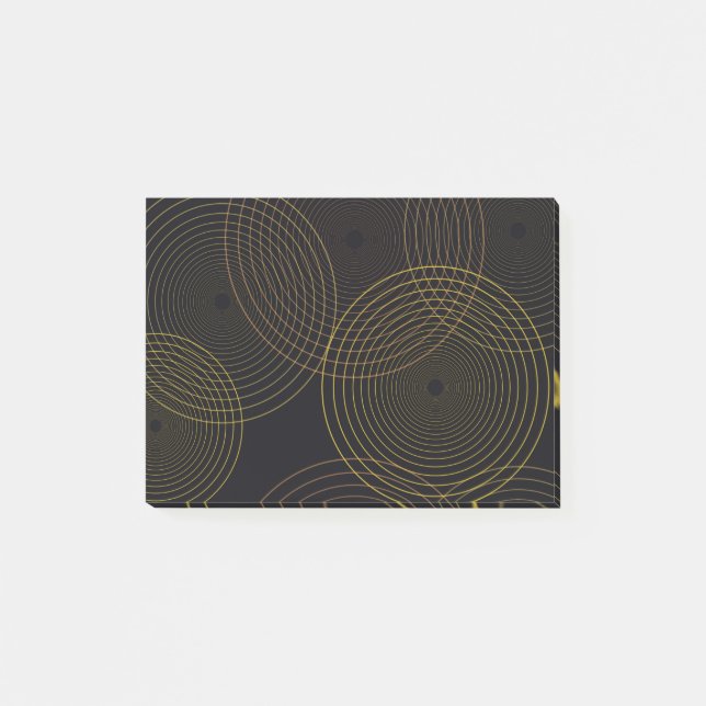 Simple, modern, cool, trendy thin line circles post-it notes (Front)