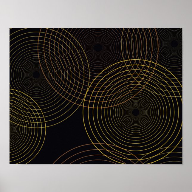 Simple, modern, cool, trendy thin line circles poster (Front)
