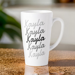 Simple Modern Cool Typography Name Latte Mug