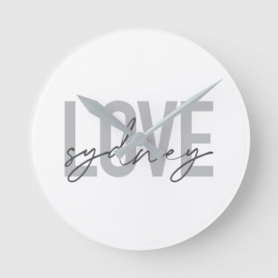 Simple, modern, cool, urban design Love Sydney Round Clock