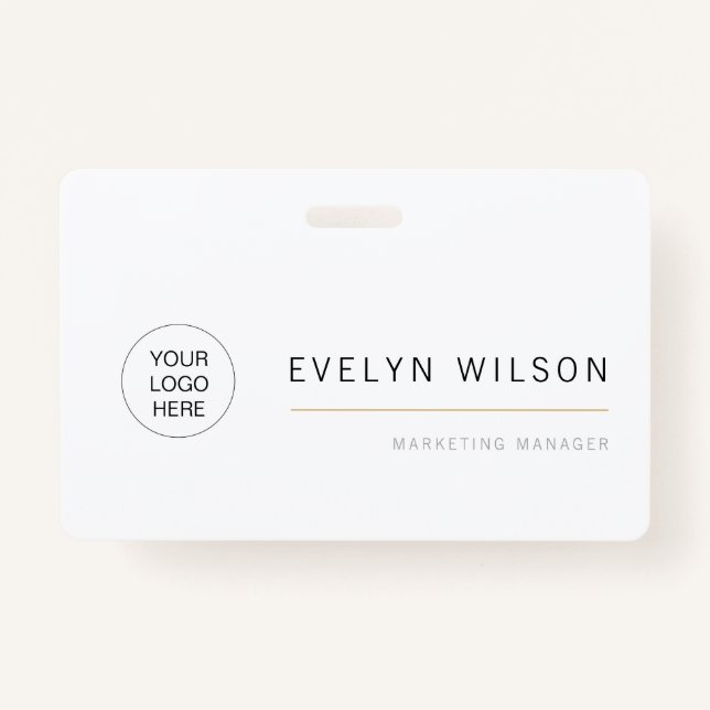 Simple Modern Corporate Employee Logo Name ID ID Badge (Front)