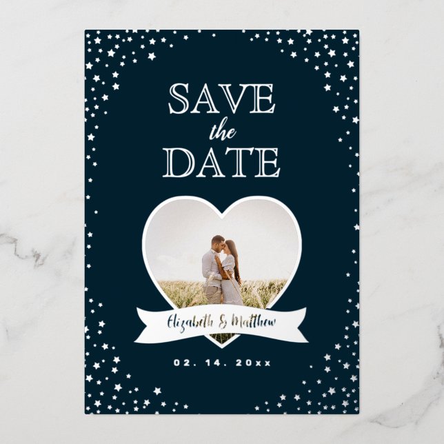Simple Modern Couple Photo Wedding Save The Date (Front)