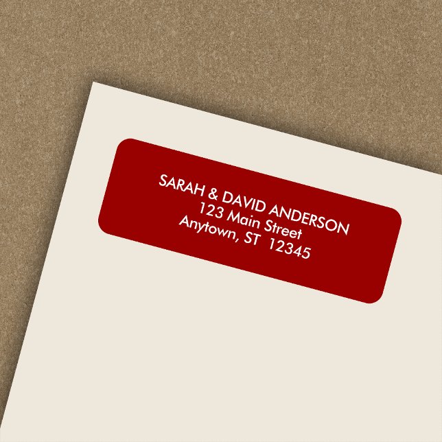 Simple Modern Crimson Red Return Address Label (Creator Uploaded)