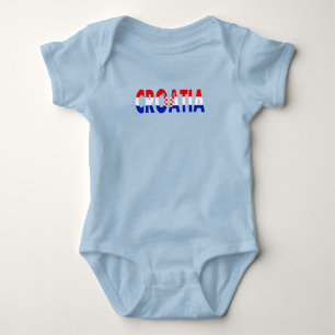 Simple Modern Croatia National Flag Apparel Souven Baby Bodysuit