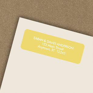 Simple Modern Custard Yellow Return Address Label