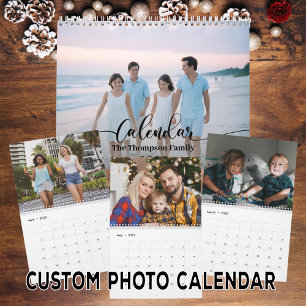 Simple Modern Custom 14 Photos Family 2025 Calendar