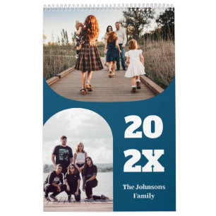 Simple Modern Custom 26 Photos Family 2025 Calendar