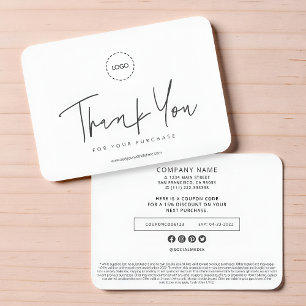 Simple Modern Custom Business Logo Coupon Promo Card
