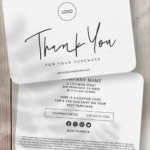 Simple Modern Custom Business Logo Coupon Promo Card