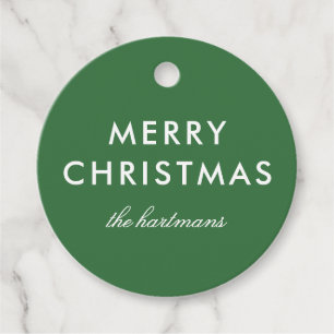 Simple Modern Custom Colour Striped Back Christmas Favour Tags
