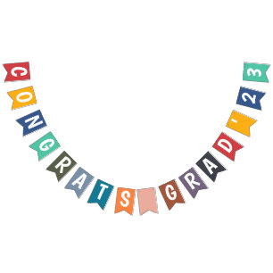 Simple Modern Custom Congrats Grad Class Year Bunting